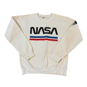 White NASA Crewneck Sweater